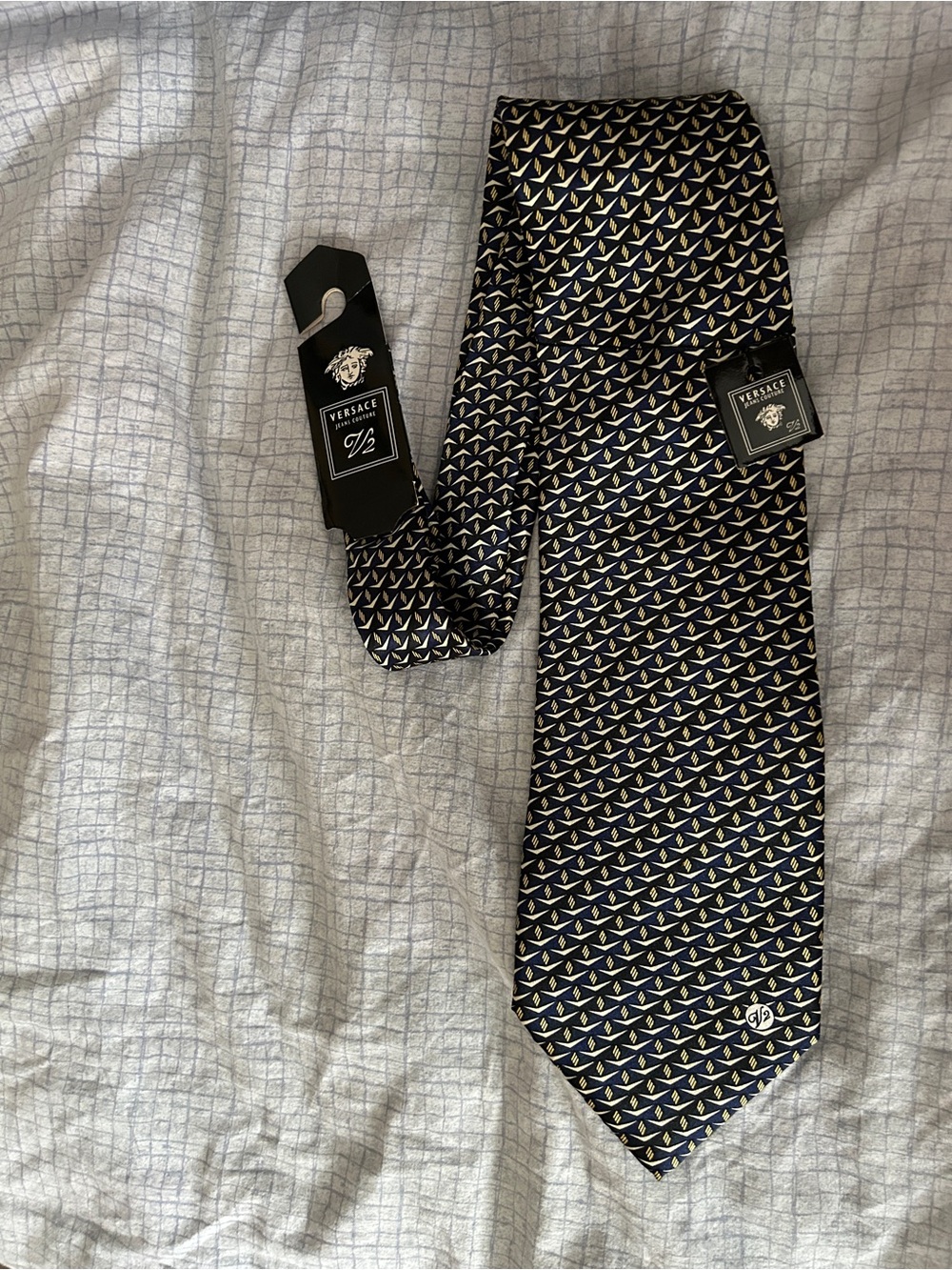 Vintage Versace Classic V2 Geometric Silk Necktie - New With Tags